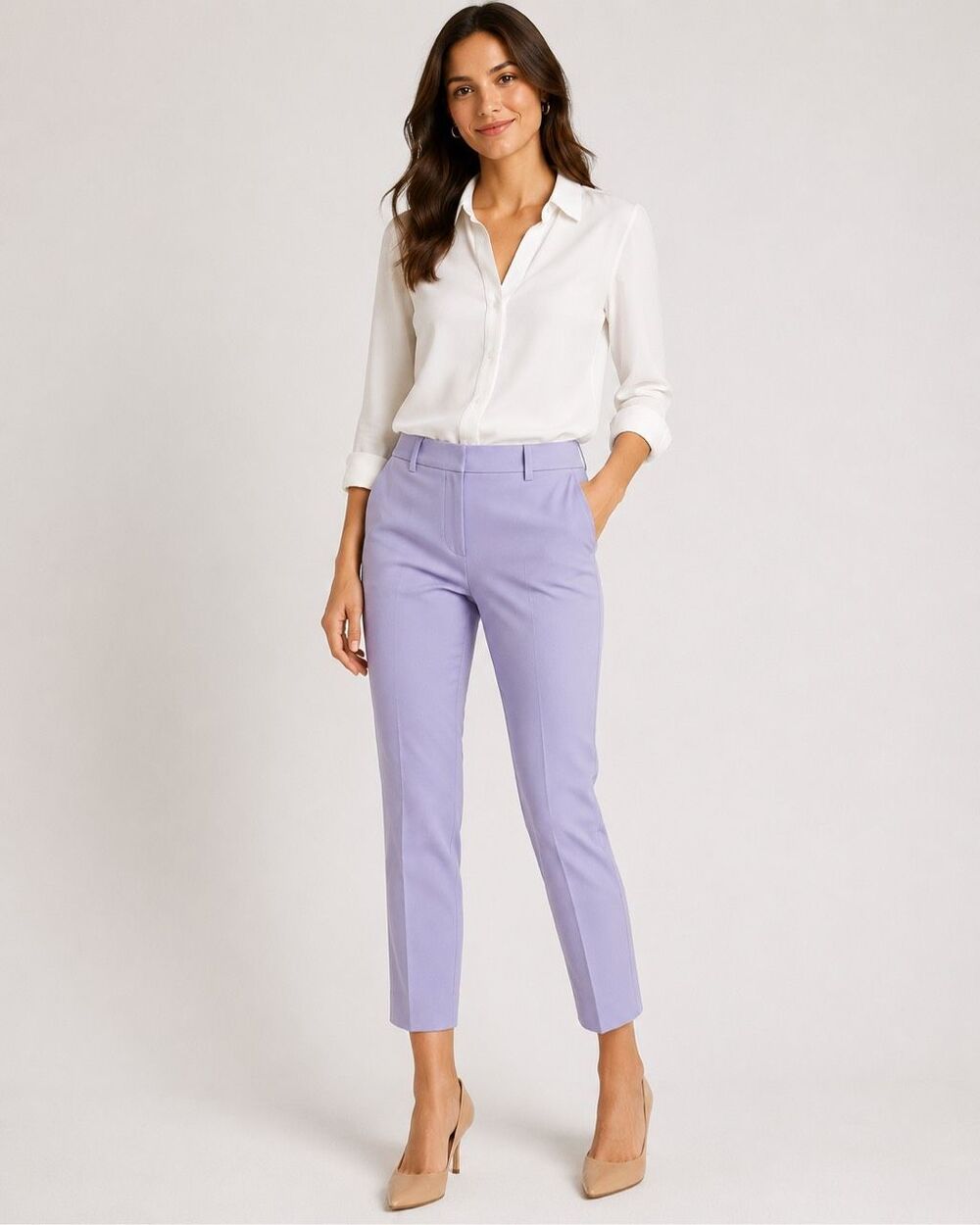 J.Crew Cameron Lavender Stretch Ankle Pants Women’s Size 6 Career